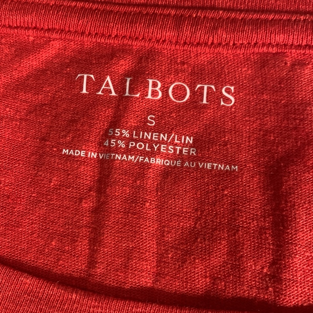 Talbots tie sleeve tee - Picture 3 of 8